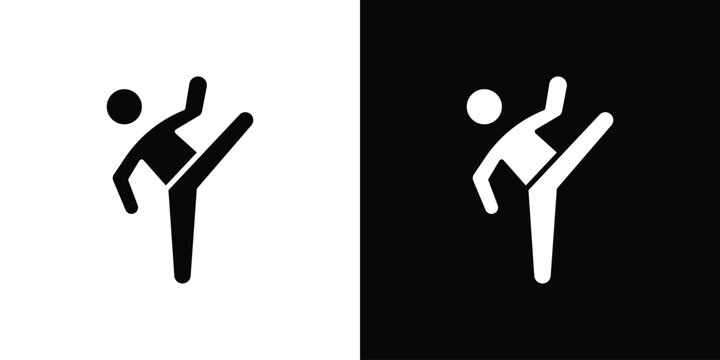 Taekwondo icons vector silhouette design. Vector flat graphic design illustration.