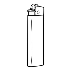gas lighter vector illustration with line art hand drawn
