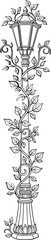Intricate oriental lantern design with swirling cloud motifs and floral accents