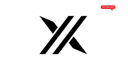 Abstract black X letter logo design on white background.