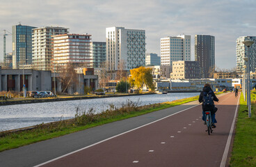 View of the The Bajeskwartier, a new residential area in Amsterdam-oost, The Netherlands