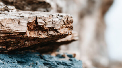 Abstract texture of aged stratified rock, revealing natural erosional patterns and geological structures