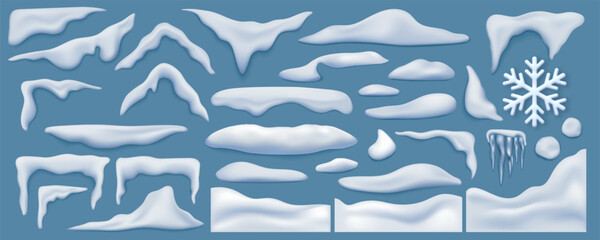 Snow Drift and Icicles Vector Set