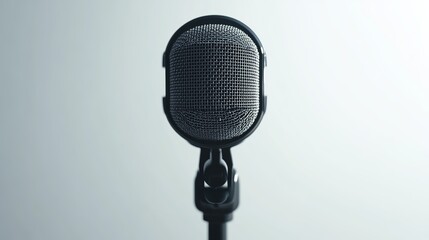 Fototapeta na wymiar Capture your voice with a classic microphone, perfect for podcasting or professional recording sessions in studios or for voiceovers