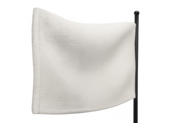 White flag waving on transparent background, symbolizing peace, surrender, truce, and starting fresh
