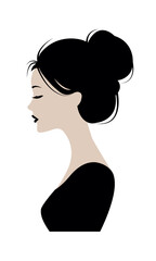  Fashionable profile of a woman with a hairstyle