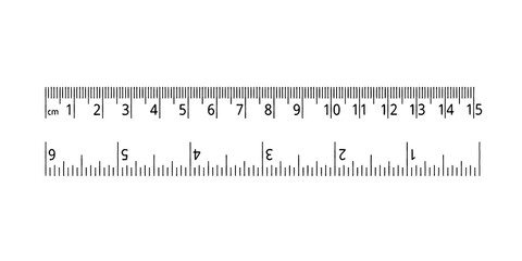 Vector realistic school ruler isolated on transparent background