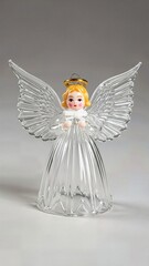  Charming Vintage Spun Glass Angel Ornament Hand Crafted Delicate Isolated Traditional Christmas Collectible