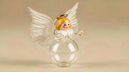  Charming Vintage Spun Glass Angel Ornament Hand Crafted Delicate Isolated Traditional Christmas Collectible