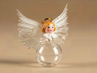  Charming Vintage Spun Glass Angel Ornament Hand Crafted Delicate Isolated Traditional Christmas Collectible