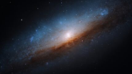 Fototapeta premium Stunning spiral galaxy in deep space with vibrant colors and celestial bodies