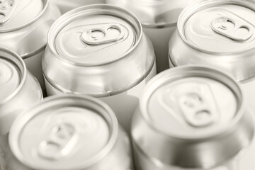 A collection of aluminum cans.