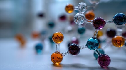 Vibrant molecular structure model showcasing interconnected elements