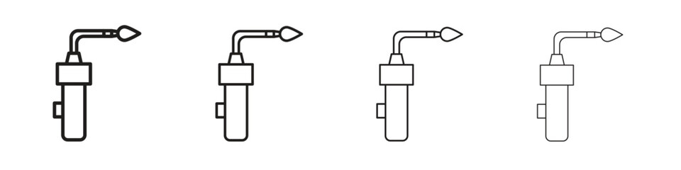 Fototapeta premium Welding icon set. A collection of simple black thin strokes icons