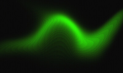 Abstract Green Wave on Black Background for Modern Design and Presentation Material