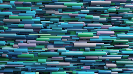 Vibrant Abstract Pattern Of Colorful Cylindrical Bars In Dense Layered Texture