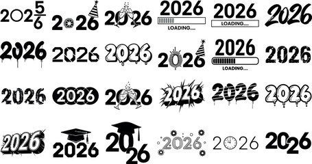Diverse 2026 graduation year designs for t shirts and other merchandise