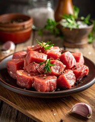 Mariniertes rohes Fleisch