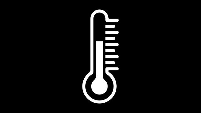 Thermometer, temperature and degree, graphic animation. Alpha channel. Transparent background motion design. 4K resolution