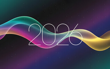 &ldquo;2026 Dreamy Gradient Waves with Luminous Neon Typography&rdquo;