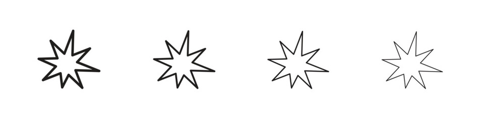 Explosion icons, Set of linear icons. Black linear palm icons © Cristiane