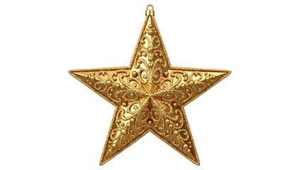 Elegant Golden Christmas Star Ornament on Black Background for Festive Season