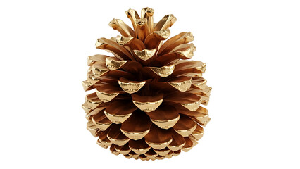 Elegant golden pine cone decoration on a black background showcasing its detail
