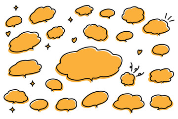 ポップで可愛い手書き風のラフな吹き出し