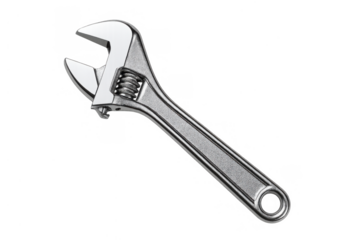 Metal adjustable wrench, a versatile hand tool for repair and construction work, featuring a transparent background