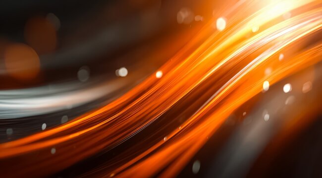 Blurry orange and black line with a lot of white dots. The line is wavy and the dots are scattered all over it