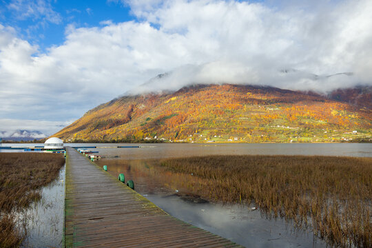  background. Plav lake montenegro