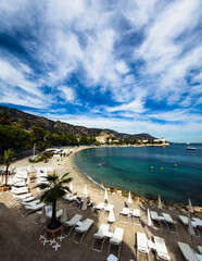 view of the coast of the mediterranean sea and beach
