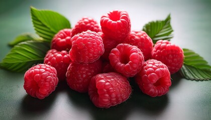 fresh raspberries with green leaves a vibrant and healthy fruit ideal for any dish