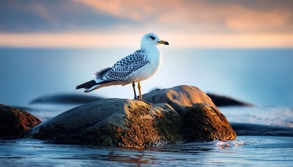 seagull on the rocks
