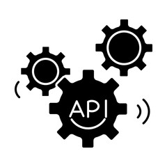 Two style pack Api gears puzzle pieces connecting or api tex silhouette