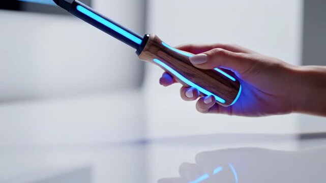 Innovative glowing precision tool with vibrant neon light and ergonomic handle
