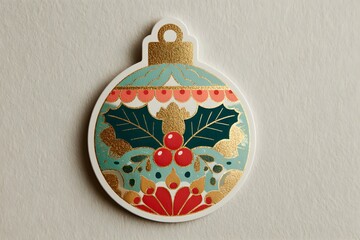 Art Deco Christmas Ornament Die-Cut Sticker