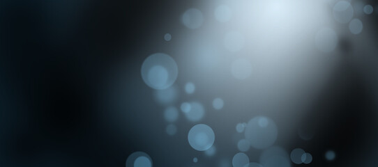 Dramatic, high-contrast abstract background featuring deep blue and black bokeh circles against an intense, futuristic blue light source. The blurred, scattered particles evoke encrypted data, digital