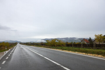 Beautiful autumn road in Serbia