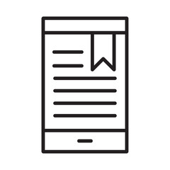 Chapter icon design. Tactile tablet vector icon in linear, outline icon isolated on white background. Document icon, illustration isolated on white background for graphic and web design. e-reader icon