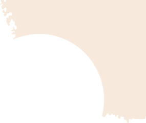 A large round shape is partially covered by a curved, irregular beige border that resembles dripping or torn paper.