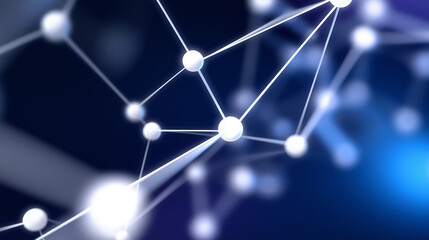 Abstract glowing network of connected nodes forming a futuristic digital structure.
