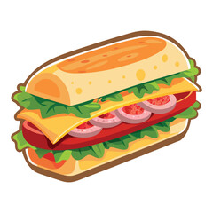 Delicious fresh ham and cheese sandwich with tomato, lettuce, and vegetable salad on white bread for a healthy lunch or snack meal