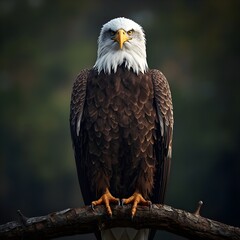 Obraz premium Powerful Bald Eagle Amid Forest Scene