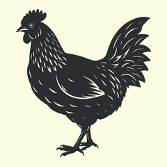 Vector cartoon illustration of a domestic rooster, fowl, or cockerel bird isolated on a white background for farm and poultry animal image libraries
