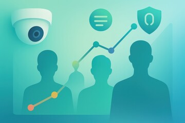 Surveillance dynamics in a digital landscape showcasing security monitoring and data visualization emphasizing privacy accountability and technological evolution