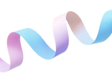 Wavy ribbon loop in pastel gradient isolated on white background