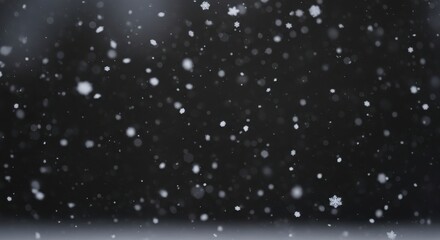 Gentle snowfall against a dark moody background