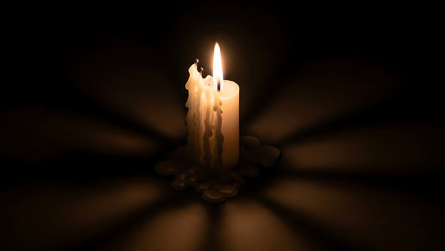 Partially melted candle dripping wax - Powered by Adobe