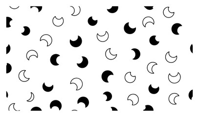 Estores personalizados con tu foto Seamless pattern with cute crescent moons in black and white featuring hand drawn doodle style night sky background vector texture for nursery or textile